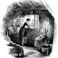 A Victorian-era illustration depicting Amy Dorrit.
