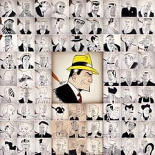 A portrait of Dick Tracy creator Chester Gould