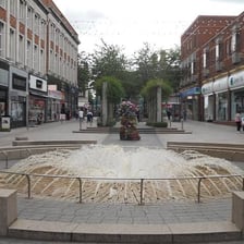 A view of Warrington town centre in Cheshire, England