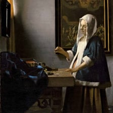 A celebrated painting displayed in a museum gallery.