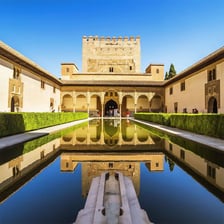 The Alhambra palace and fortress complex in Granada, Spain.