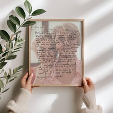 A sentimental keepsake and handwritten letter representing personal significance.