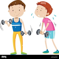 An illustration contrasting a more powerful figure with a less powerful one.