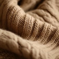 A soft, warm wool sweater shown in close-up