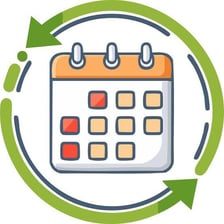 An illustration representing an action happening repeatedly over time