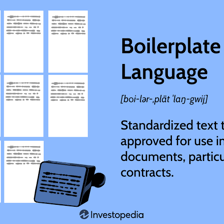 A document template showing repeated standard text and blank fields