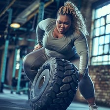 A person exerting effort during a demanding training session.