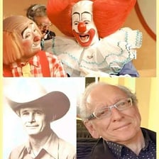 An image of Bozo the Clown in his recognizable colorful clown costume.