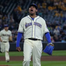 Felix Hernandez pitching for the Seattle Mariners