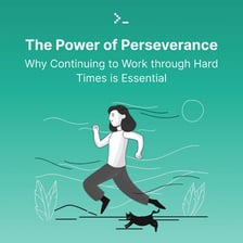 A person continuing a difficult task with determination