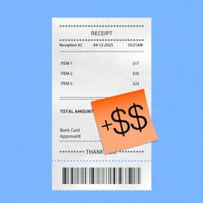 Receipt or billing illustration showing an added tax charge
