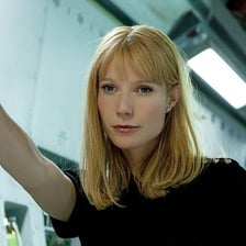 Gwyneth Paltrow portraying Pepper Potts in an Iron Man film