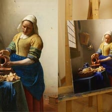 An imitation artwork displayed alongside the original it resembles