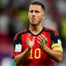 Portrait of Belgian footballer Eden Hazard