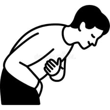 A person lowering their head in a posture suggesting humility