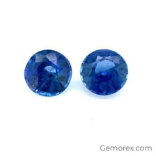A faceted blue sapphire gemstone