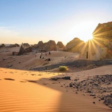 A landscape or cultural scene from Sudan, the country south of Egypt.