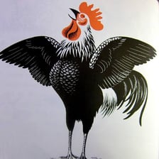 Illustration of Chanticleer, the proud rooster from The Nun’s Priest’s Tale.