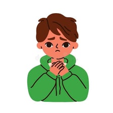 A person showing a remorseful expression.