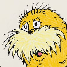 An illustration of the Lorax from the Dr. Seuss book