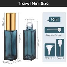 Small bottles of perfume arranged as toiletries