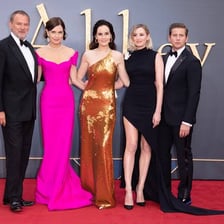 Two principal actors appearing together at a film premiere.