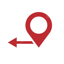 An arrow pointing out a specific location on a map