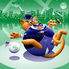 A humorous illustration of an exceptionally wealthy person surrounded by luxury.