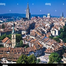 A view of Bern, Switzerland, showing its historic cityscape.