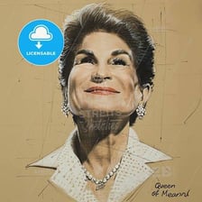 A portrait of hotelier Leona Helmsley.