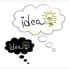 An illustration representing a speculative idea in a thought bubble.