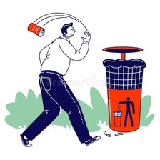 A person deliberately ignoring a posted warning sign.