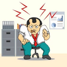 An illustration of a person expressing repeated complaints.