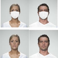 A plainly visible face shown without a mask or disguise.