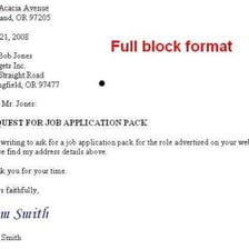A business letter discussing a specific subject