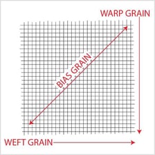 A diagonal line marked across woven fabric to show the bias direction.