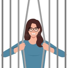 A person walking away after being freed from confinement