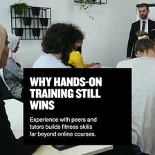 A person learning a practical skill through hands-on practice.