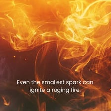 A small flame catching again from a fresh spark