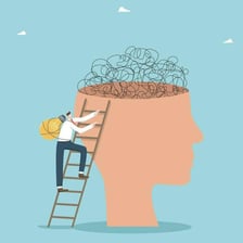 A person using an unspecified creative method to solve a problem