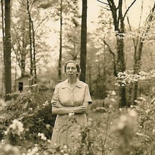 A portrait of Southern author Eudora Welty.
