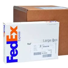A packaged parcel prepared for FedEx delivery