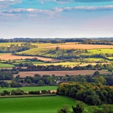 Countryside landscape in Hampshire, England