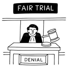 An illustration representing an unjust legal decision