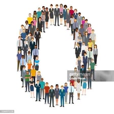 A large group visibly exceeding a smaller group.