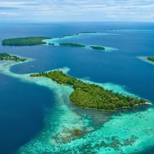 Aerial view of Malaita Island in the Solomon Islands.