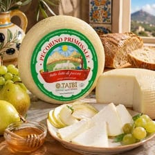 A wheel of Italian Pecorino sheep’s-milk cheese.