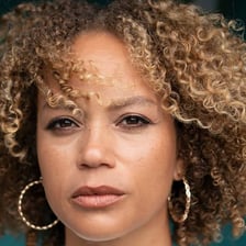 Portrait of British television actress Angela Griffin