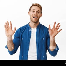 A person waving goodbye in a friendly farewell