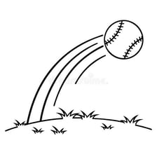 A ball following a curved arc through the air